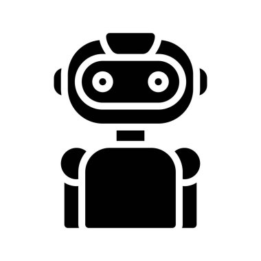 Robot karakter ikonu vektör çizimi tasarımı