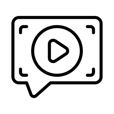 Video İleti Web simgesi vektör illüstrasyonu