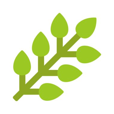 Beyaz arkaplanda yaprak simgesi, vektör illüstrasyonu 