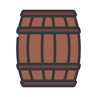 Tahta varil izole edilmiş ikon, vektör illüstrasyon tasarımı 