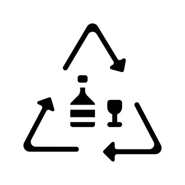 Geri dönüştürülmüş Cam ikon vektör çizimi 