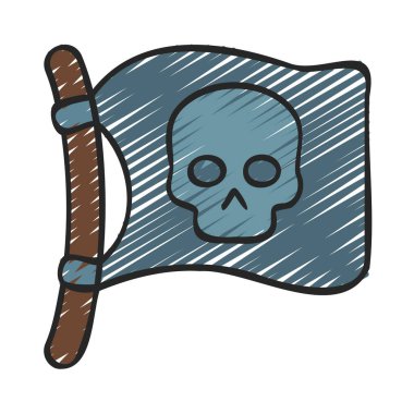 bayrak kafatası vektör çizimi tasarımı