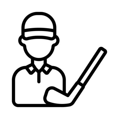 Golfçü web simgesi vektör illüstrasyonu