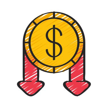 Finansal Kayıp web simgesi vektör illüstrasyonu