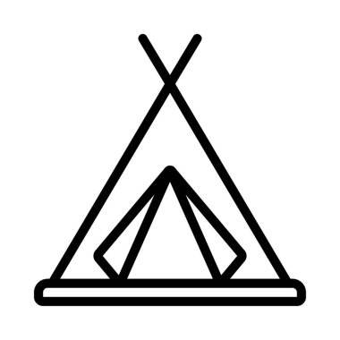 kamp çadırı simgesi, vektör illüstrasyonu 