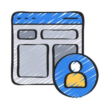 Kullanıcı Test Web Sitesi Web simgesi vektör illüstrasyonu