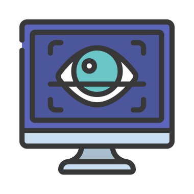 Retina Bilgisayar simgesi, vektör illüstrasyonu 