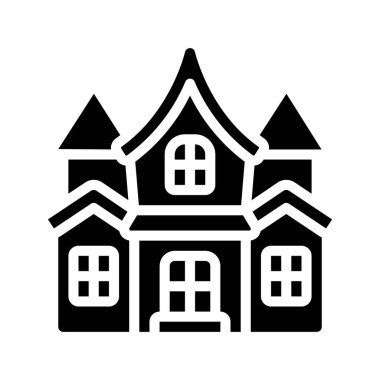 Lanetli Ev basit simge vektör çizimi