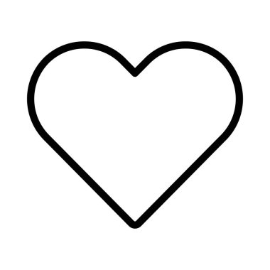 Satır biçimi ve vektör illüstrasyonunda kalp simgesi 