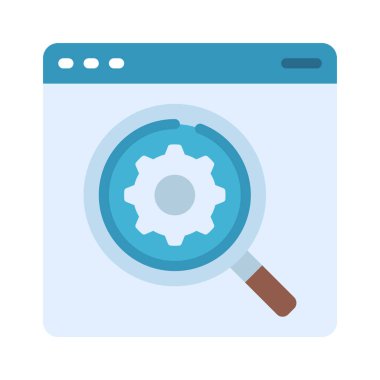 Web sitesi SEO simgesi, vektör illüstrasyonu