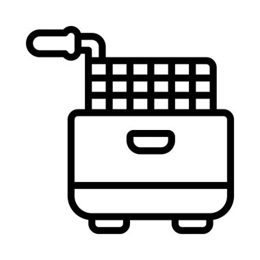 Derin Fryer web simgesi vektör illüstrasyonu
