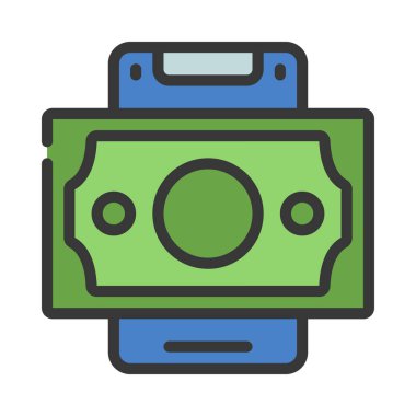 Mobil Cash web simgesi vektör çizimi