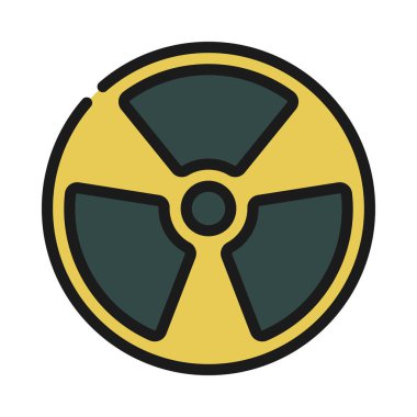 Nükleer Uyarı işareti vektör simgesi beyaz arkaplanda izole edildi