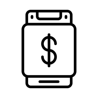 Ücretli Mobil Uygulama simgesi, vektör illüstrasyonu 