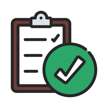 Denetim Listesi web simgesi vektör illüstrasyonunu tamamla