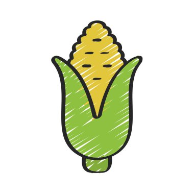 Mısır koçanı web simgesi vektör illüstrasyonu