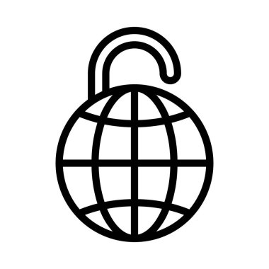 Kırık İnternet Güvenlik simgesi, vektör illüstrasyonu 