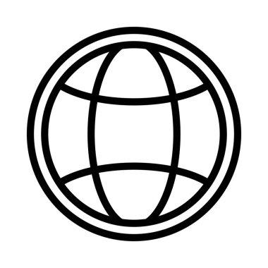 Beyaz arkaplanda dünya simgesi vektör illüstrasyonu 