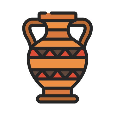 Aztek Vazosu Web simgesi vektör illüstrasyonu