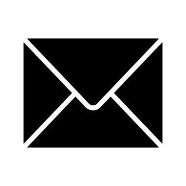 Beyaz arkaplanda zarf simgesi, vektör illüstrasyonu 