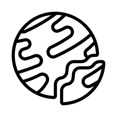 Çatlak Gezegen Web simgesi vektör çizimi
