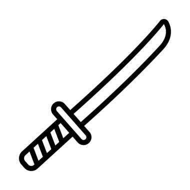 Katana Kılıç Web simgesi vektör illüstrasyonu