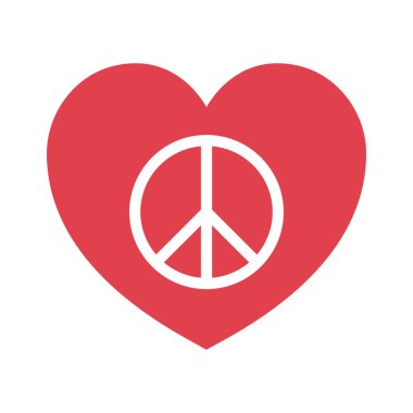 Barış ve Aşk Web ikonu vektör illüstrasyonu