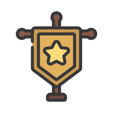 Flag Pole web simgesi vektör illüstrasyonu