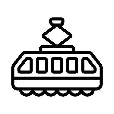 Tramvay web simgesi, vektör çizim 