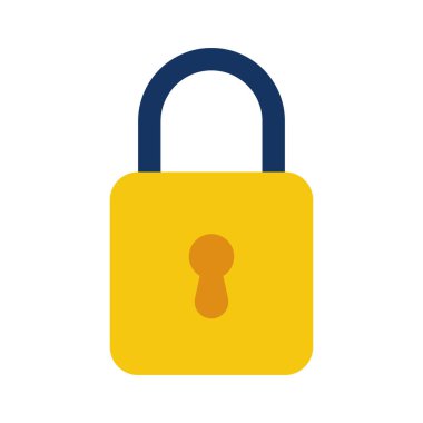 Güvenlik kilidi düz vektör simgesi.