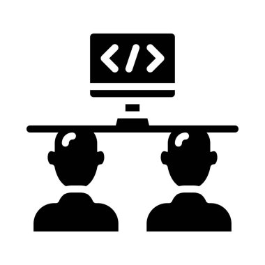 Web simgesi vektör illüstrasyonu programlanıyor