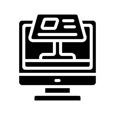 Sunum Ağı simgesinin vektör illüstrasyonu