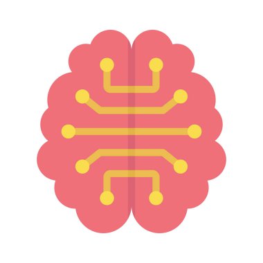 Beyin simgesi, vektör illüstrasyonu basit tasarım