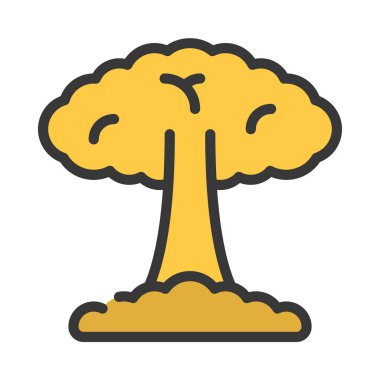 Nükleer Patlama Ağ ikonu vektör çizimi