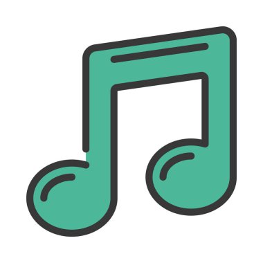 müzik notası ikon vektör illüstrasyonu 