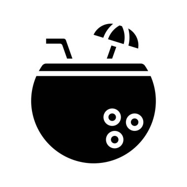 Hindistan cevizi İçeceği Web simgesi vektör çizimi