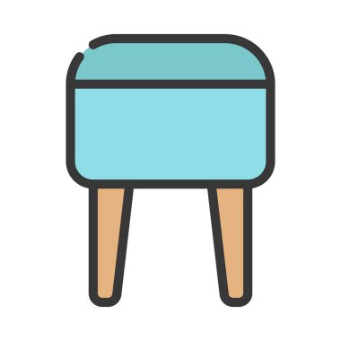  Tabure vektör simgesi, illüstrasyon 