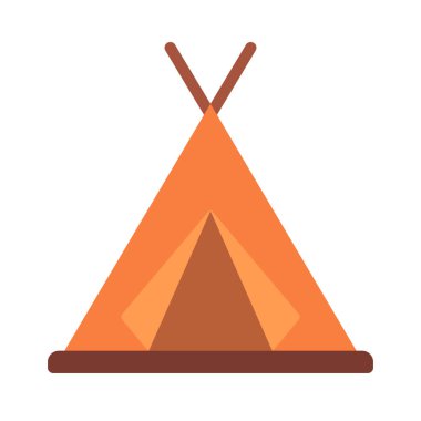 kamp çadırı simgesi, vektör illüstrasyonu 