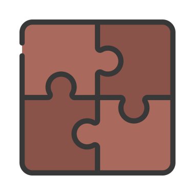 Yapboz parçaları simgesi. Web için basit bulmaca parçaları vektör simgesi çizimi