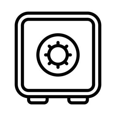 Para Güvenli Kutusu web simgesi vektör illüstrasyonu