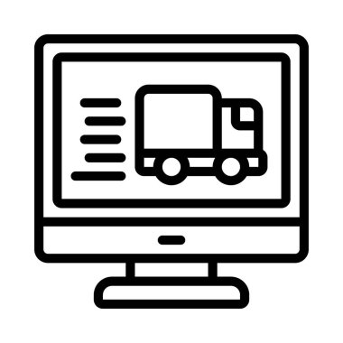 Lojistik Sistemi Web simgesi vektör çizimi