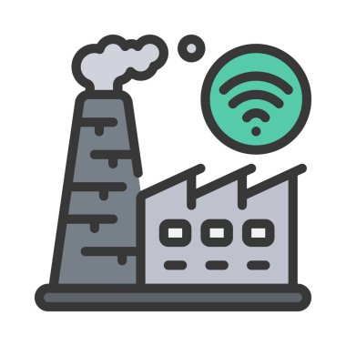 Smart Factory web simgesi vektör çizimi