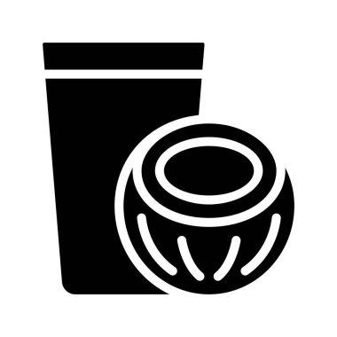 Hindistan cevizi suyu ikon vektör illüstrasyonu