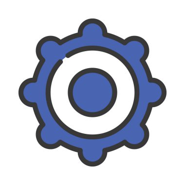 Beyaz arkaplanda çark vektör simgesi  