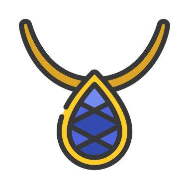 Gem Kolye simgesi tasarım vektörü illüstrasyonu 