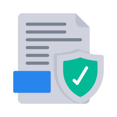 Belge Koruma simgesi, vektör illüstrasyonu 