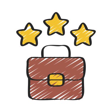 İş Başarı ikonunun vektör illüstrasyonu. Yıldızlı çanta.