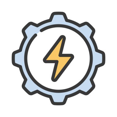 Elektrik Yönetimi vektör düz simgesi 