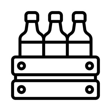 Bira Sandığı Web simgesi vektör illüstrasyonu
