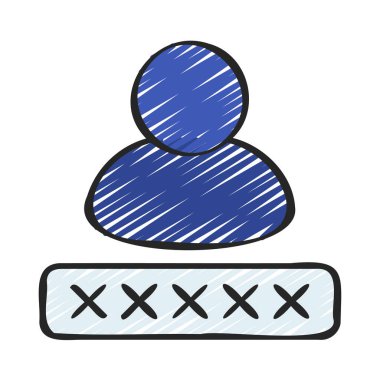 Kullanıcı Parolası Web simgesi vektör çizimi